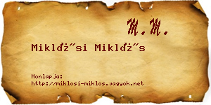 Miklósi Miklós névjegykártya