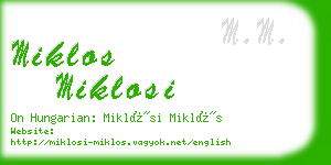 miklos miklosi business card
